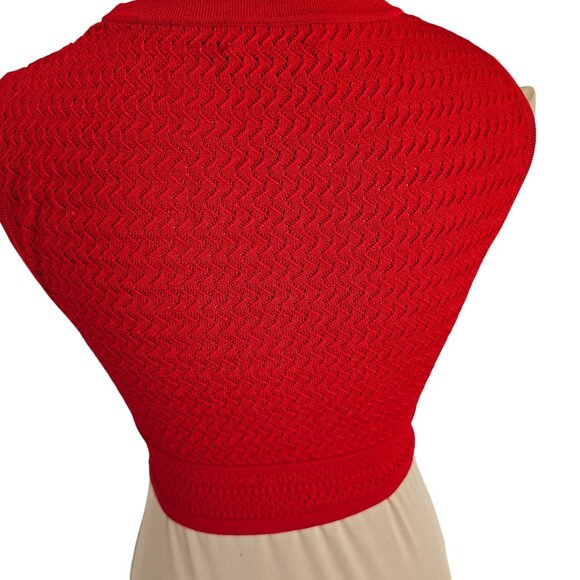 Babaton Aritzia Pontielle Tank Bright Red Eyelet Cropped Top Sz S - Picture 5 of 8